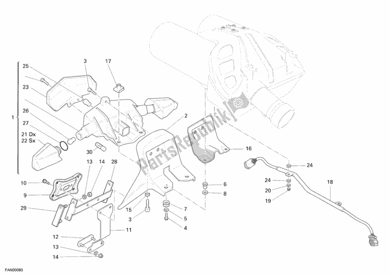Todas las partes para Luz De La Cola de Ducati Multistrada 1100 USA 2008